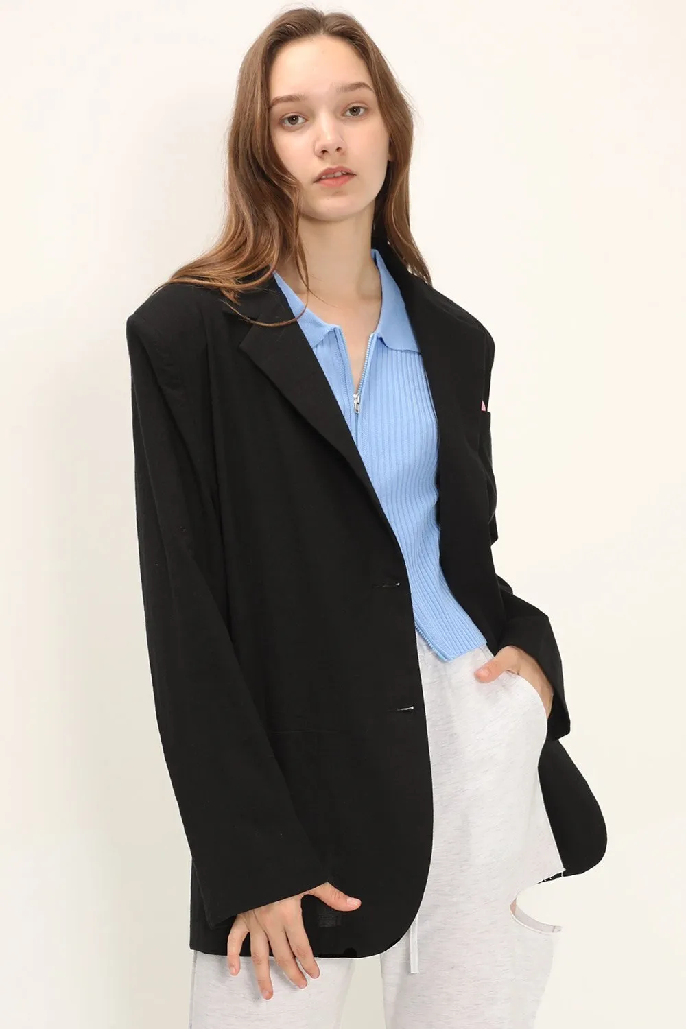FashionSierra - Pink Casual Oversized Colorful Loose Long Blazer
