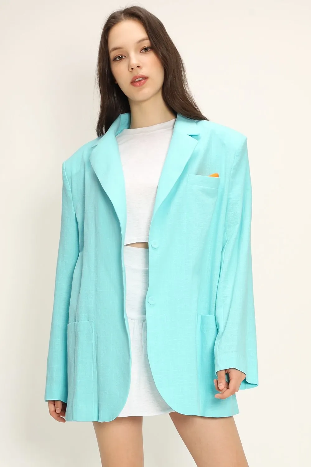 FashionSierra - Pink Casual Oversized Colorful Loose Long Blazer