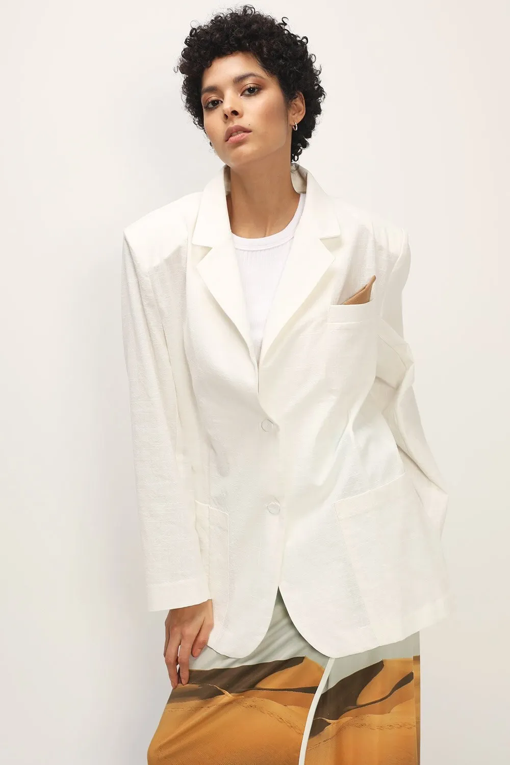 FashionSierra - Pink Casual Oversized Colorful Loose Long Blazer