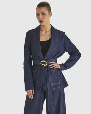Fate   Becker Soaring Blazer - Indigo Wash