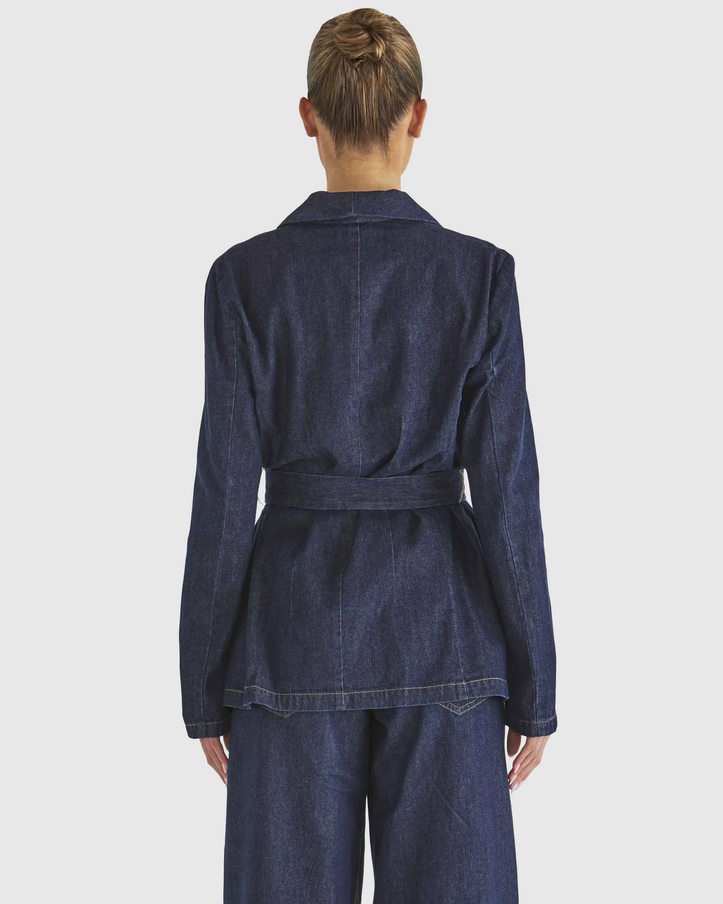 Fate   Becker Soaring Blazer - Indigo Wash