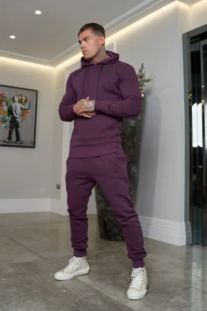 Father Sons Plum Raglan Tracksuit Bottoms with FS Embroidery - FSH704