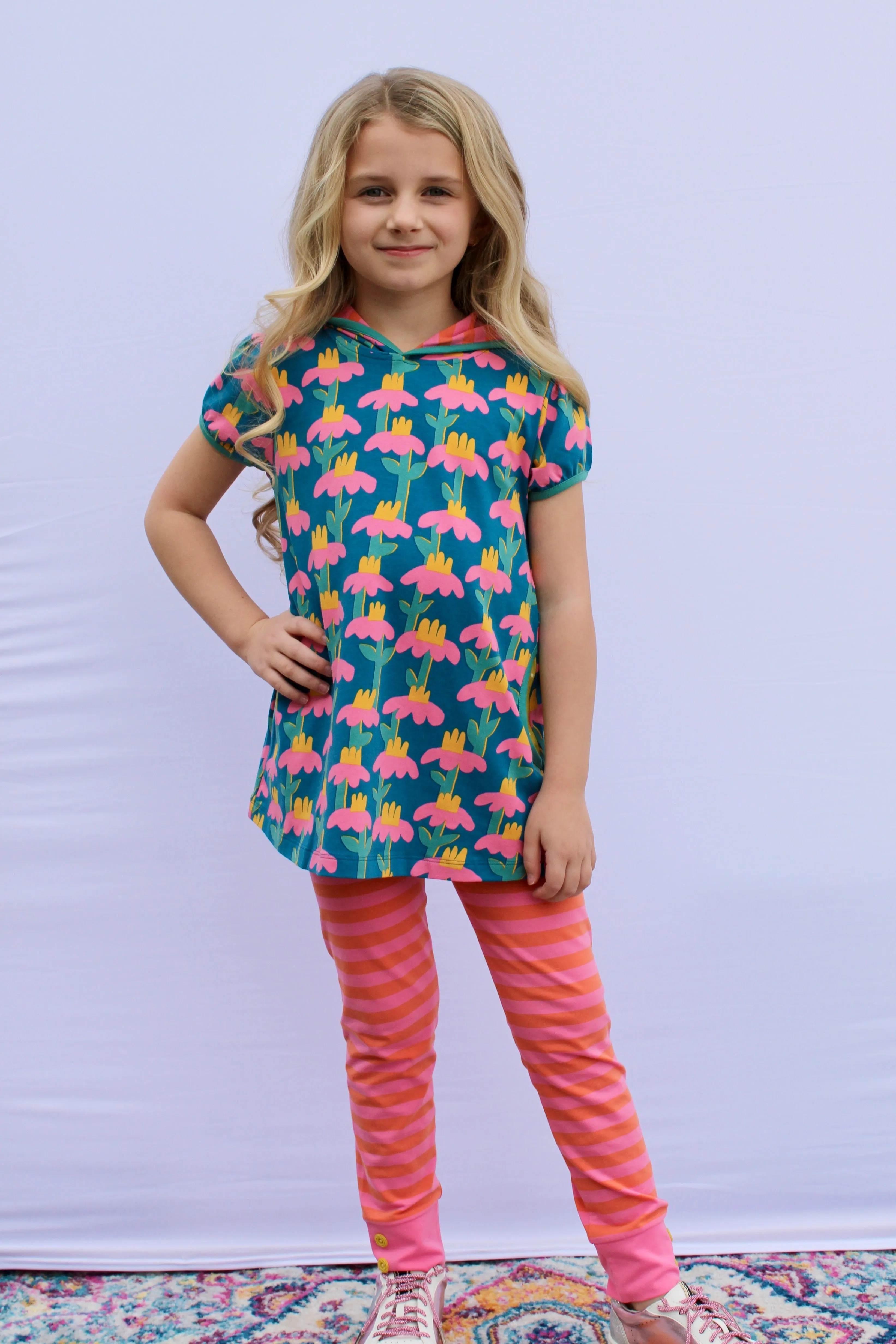 Finding Foxtale Chasing Daisies Tunic & Party Stripe Legging Set