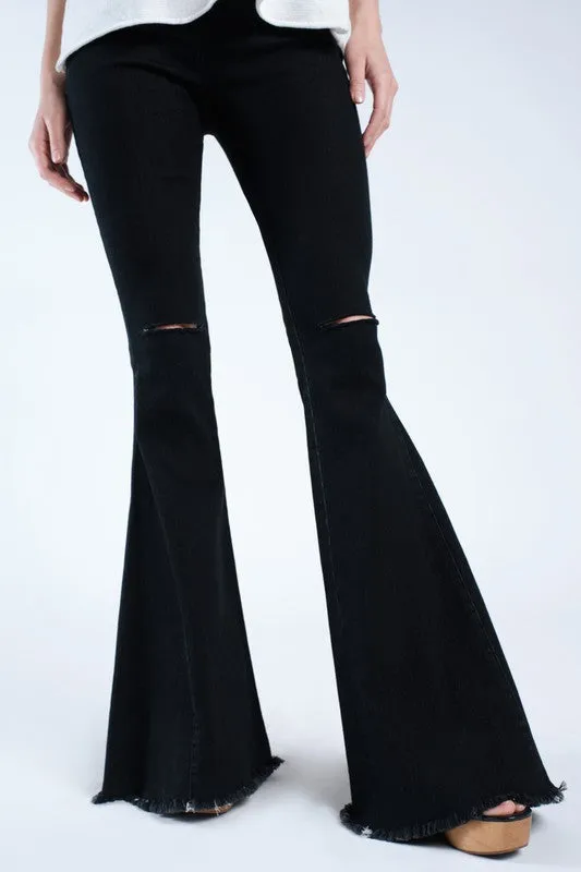 FLOAT ON DENIM FLARES