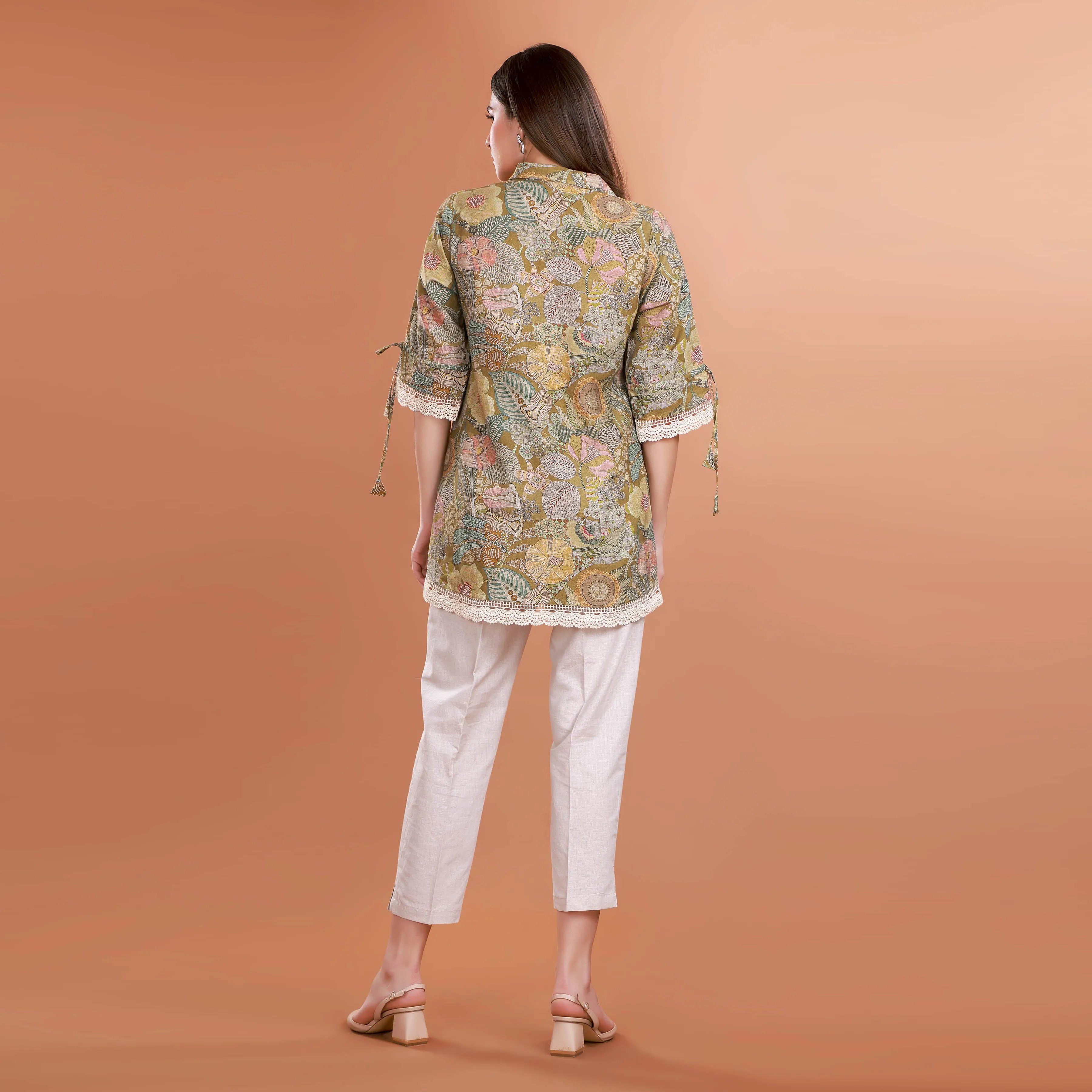 Floral Elegance Linen Tunic