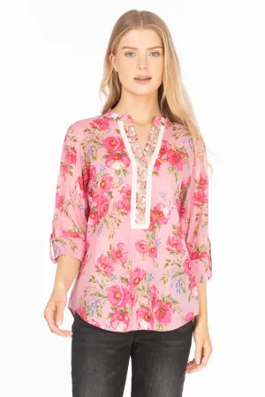 Floral Printed Tunic with Paisley Embroidery