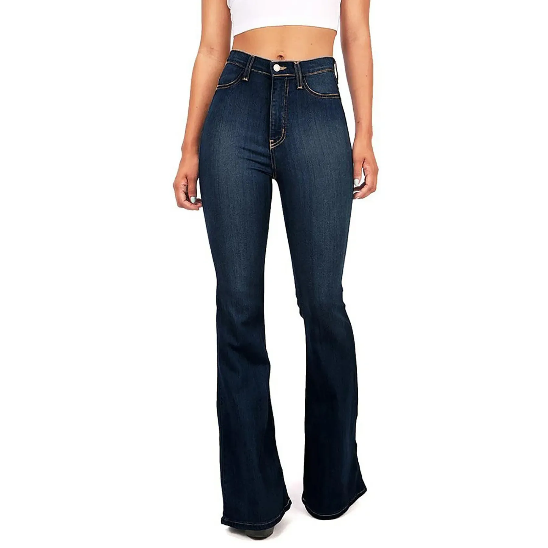 Florie Jeans | Women's High-Waisted Flared Bell Bottom Jeans