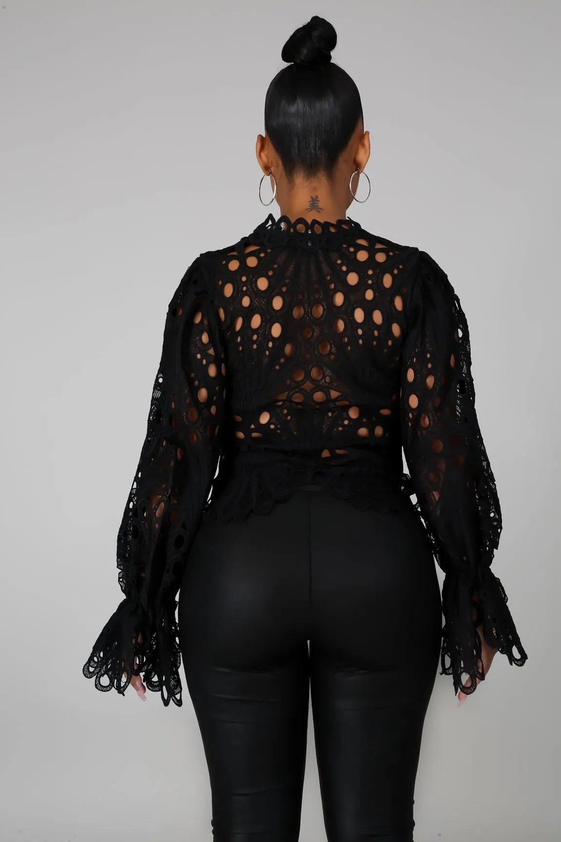 Fluff embroidered top