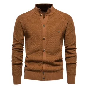 Funki Buys | Sweaters | Men's Mock Neck Button Knit Cardigan