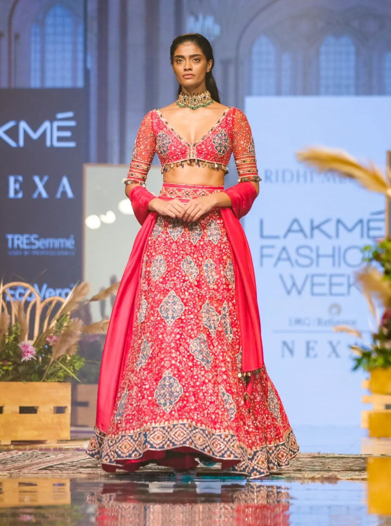 Fuschia Embroidered Lehenga Set