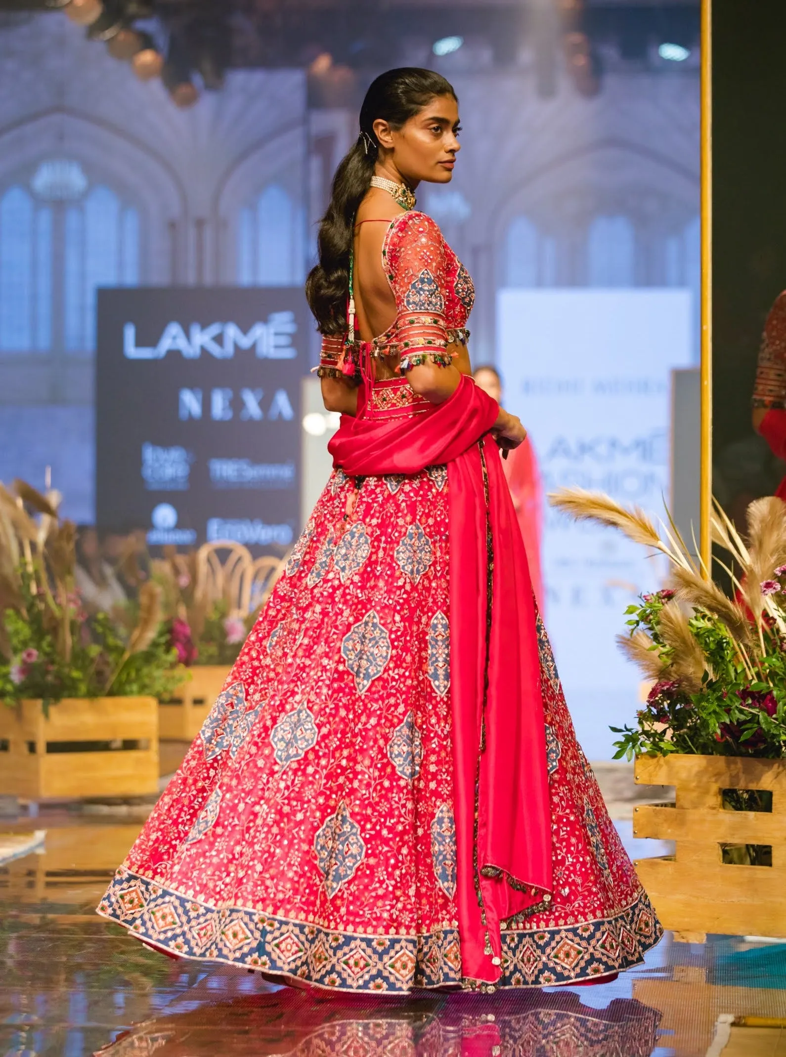 Fuschia Embroidered Lehenga Set