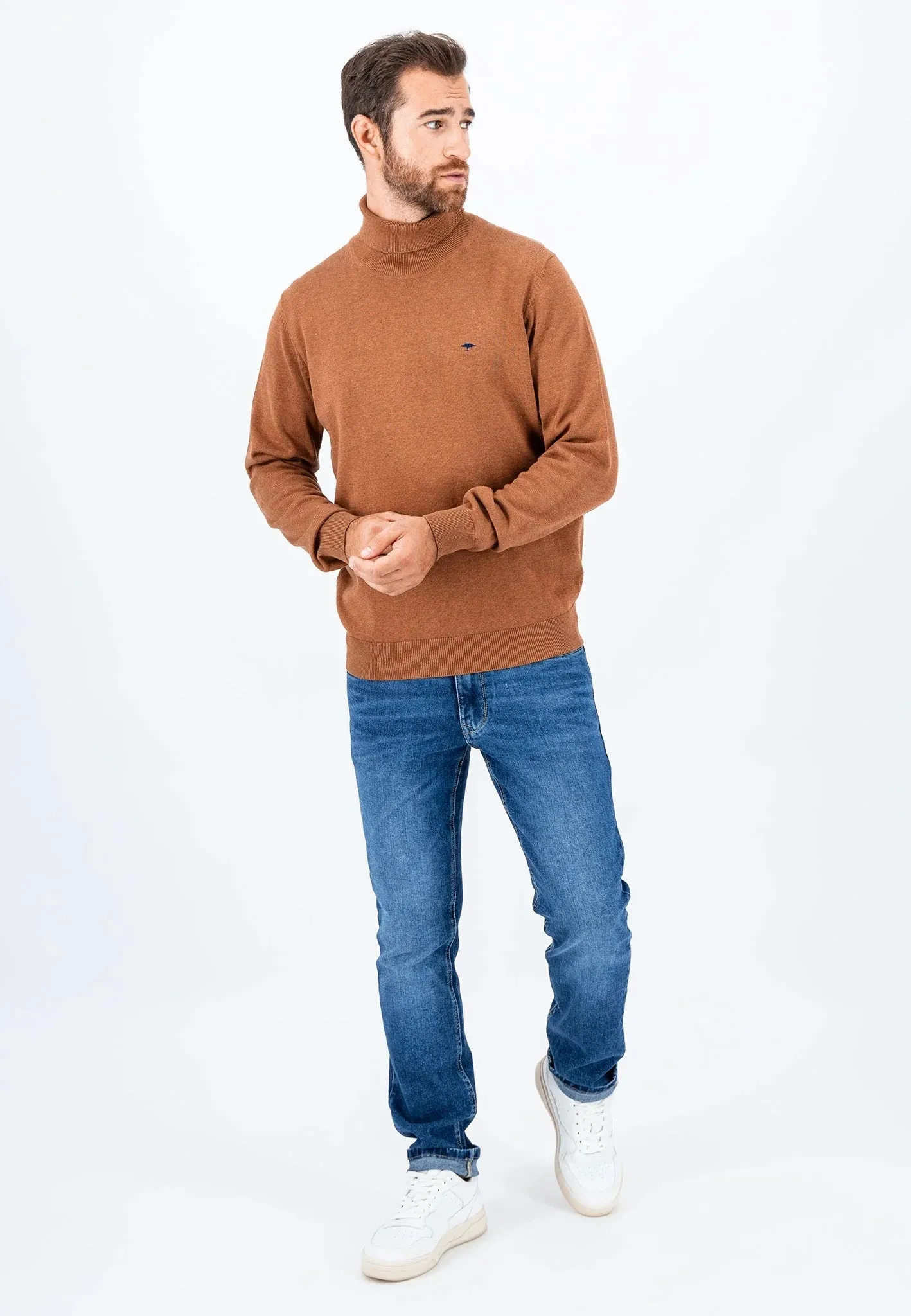 FYNCH HATTON Turtle Neck Cotton Sweater - Men's – Hazel