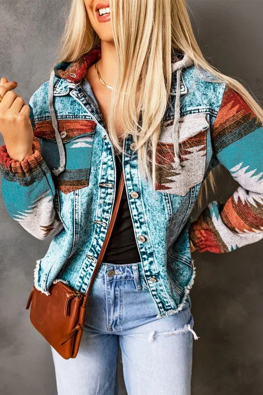 Geometric Denim Jacket