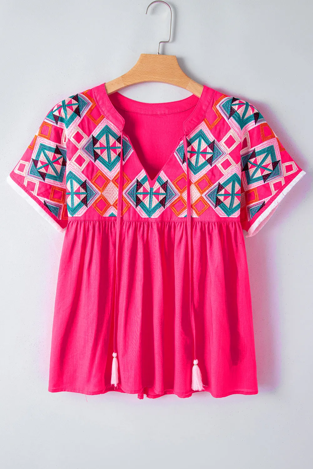 Geometric Embroidered Blouse