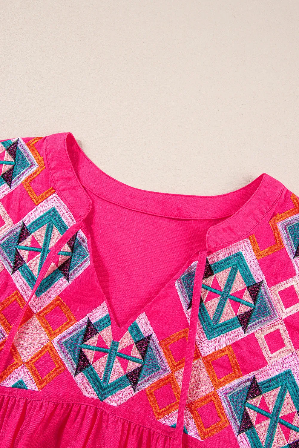 Geometric Embroidered Blouse