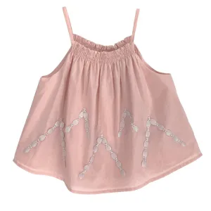 Girls Farah Embroidered Top - Blush