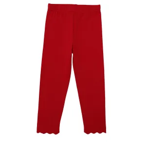 GIRLS SCALLOP LEGGINGS (RED)
