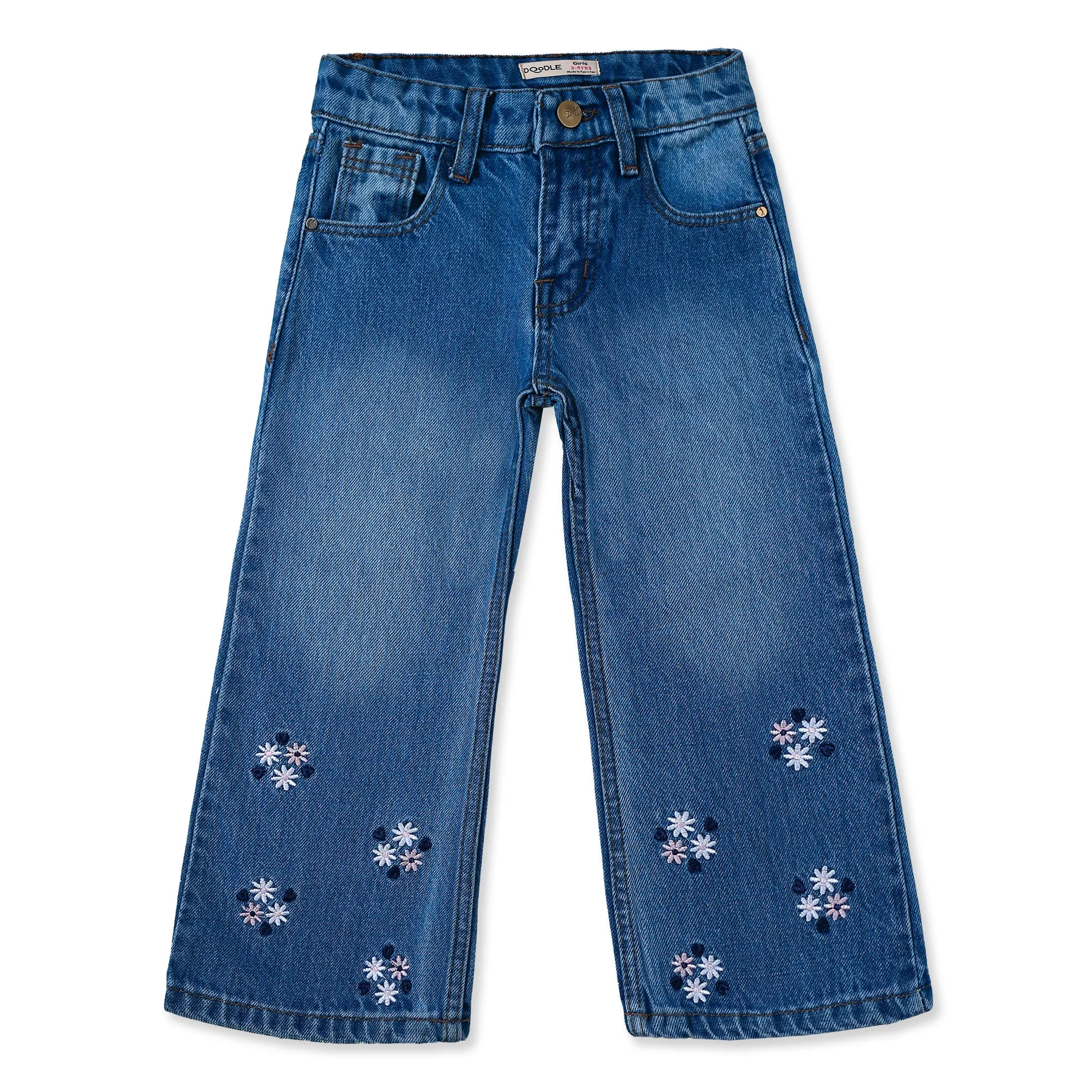 Girls' Sky Blue Bell-Bottoms Jeans