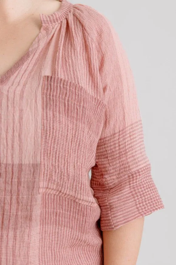 Giselle Tunic Top - Rose Check