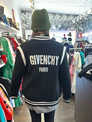 GIVENCHY Black and White wool Varsity Jacket