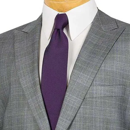 Glen Plaid Dress Suit 2 Piece Regular Fit (Gray) 2RW-1