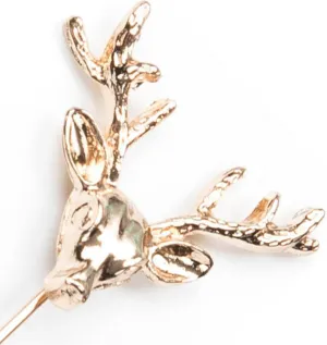 Golden Buck Deer Head Lapel Pin