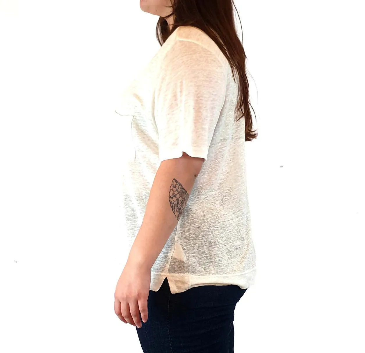 Gorman 100% linen white tee shirt size 16