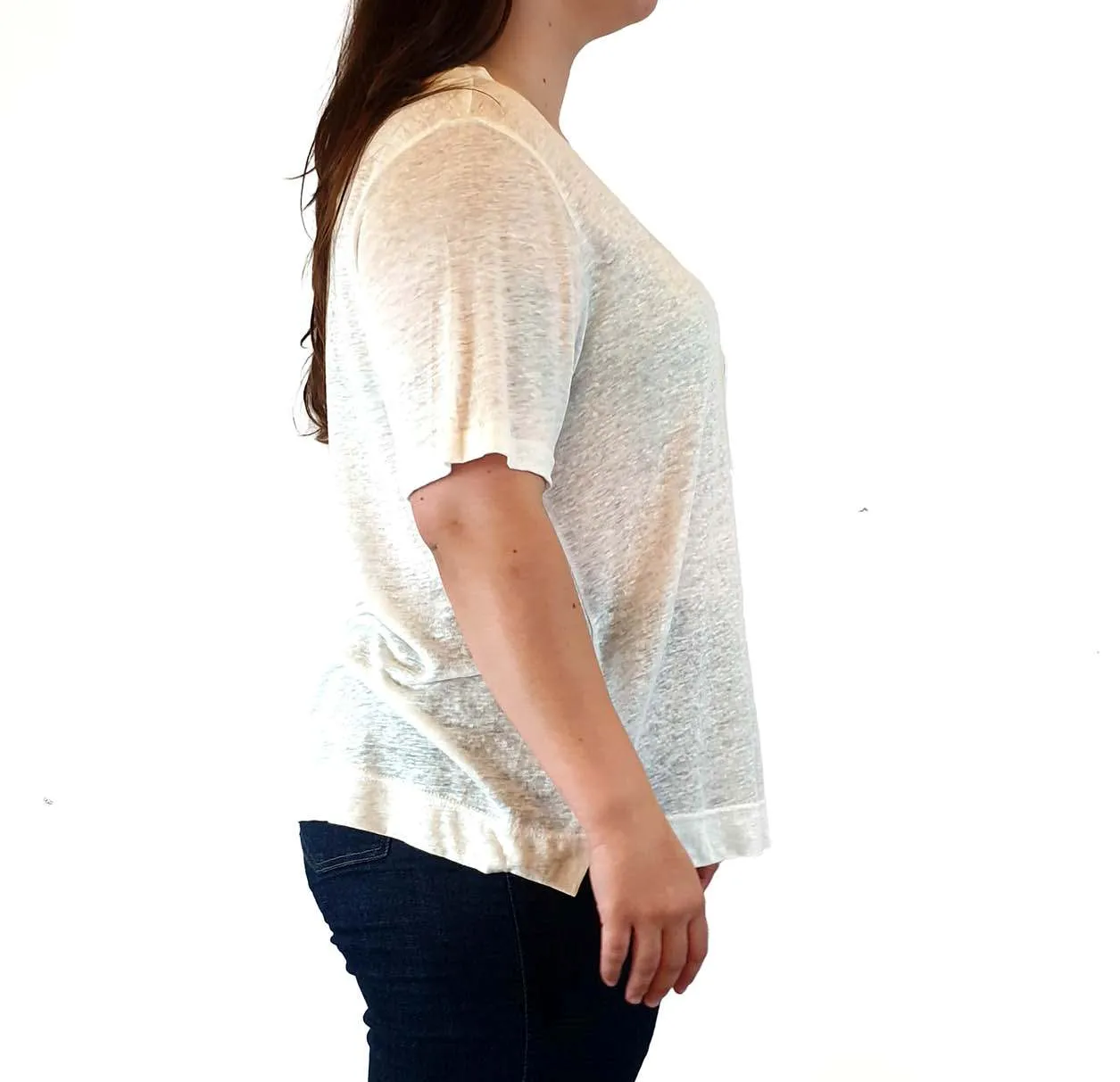Gorman 100% linen white tee shirt size 16
