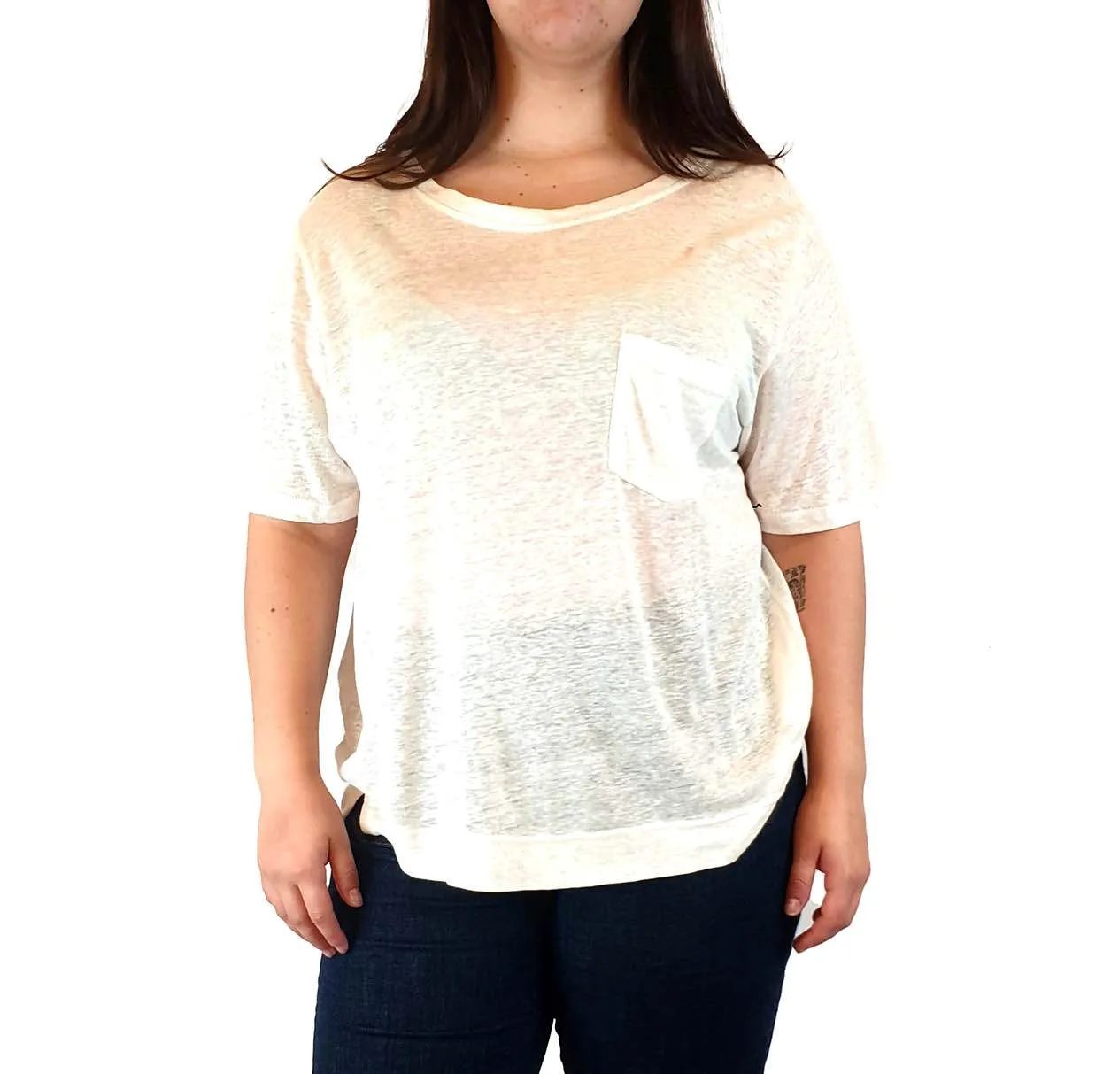 Gorman 100% linen white tee shirt size 16
