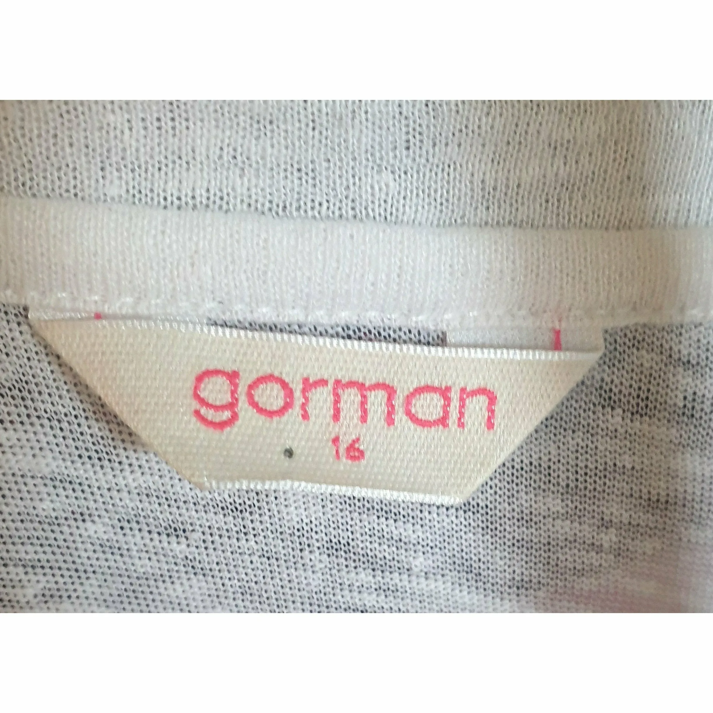 Gorman 100% linen white tee shirt size 16