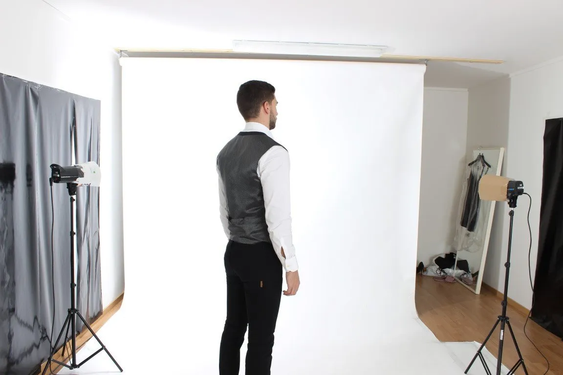 Gray cotton slim fit blazer