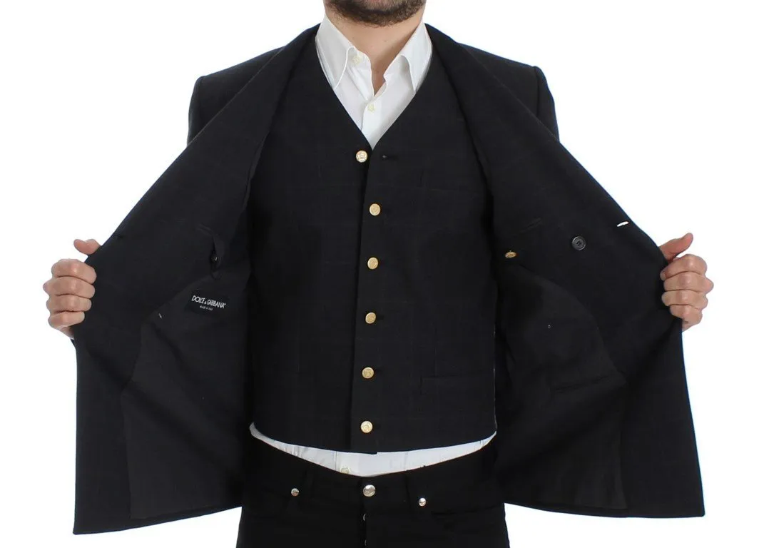 Gray cotton slim fit blazer