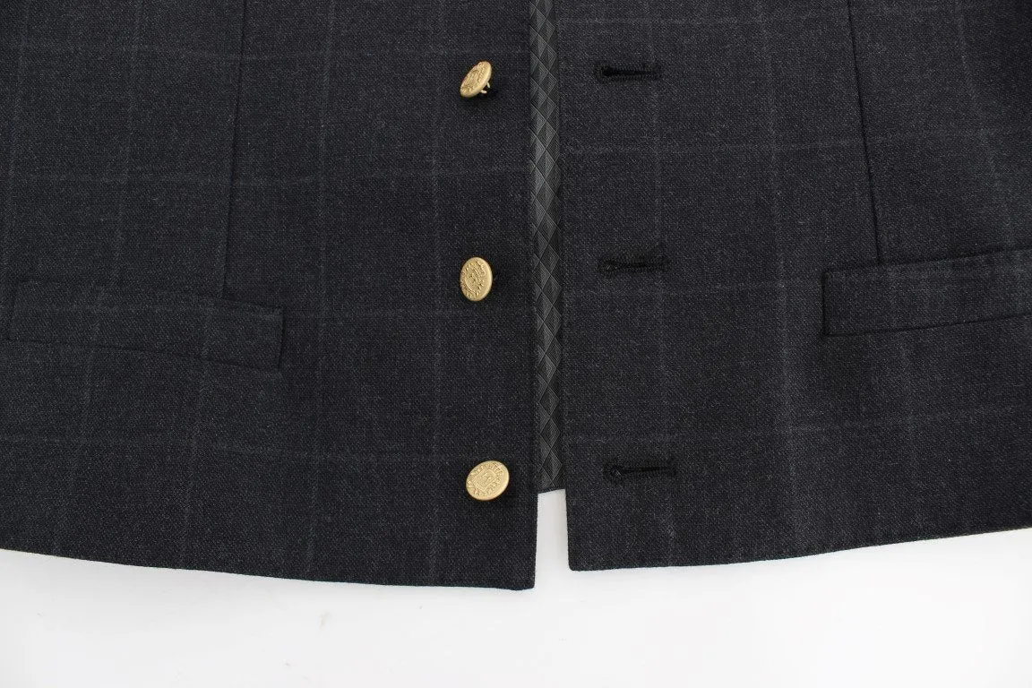 Gray cotton slim fit blazer