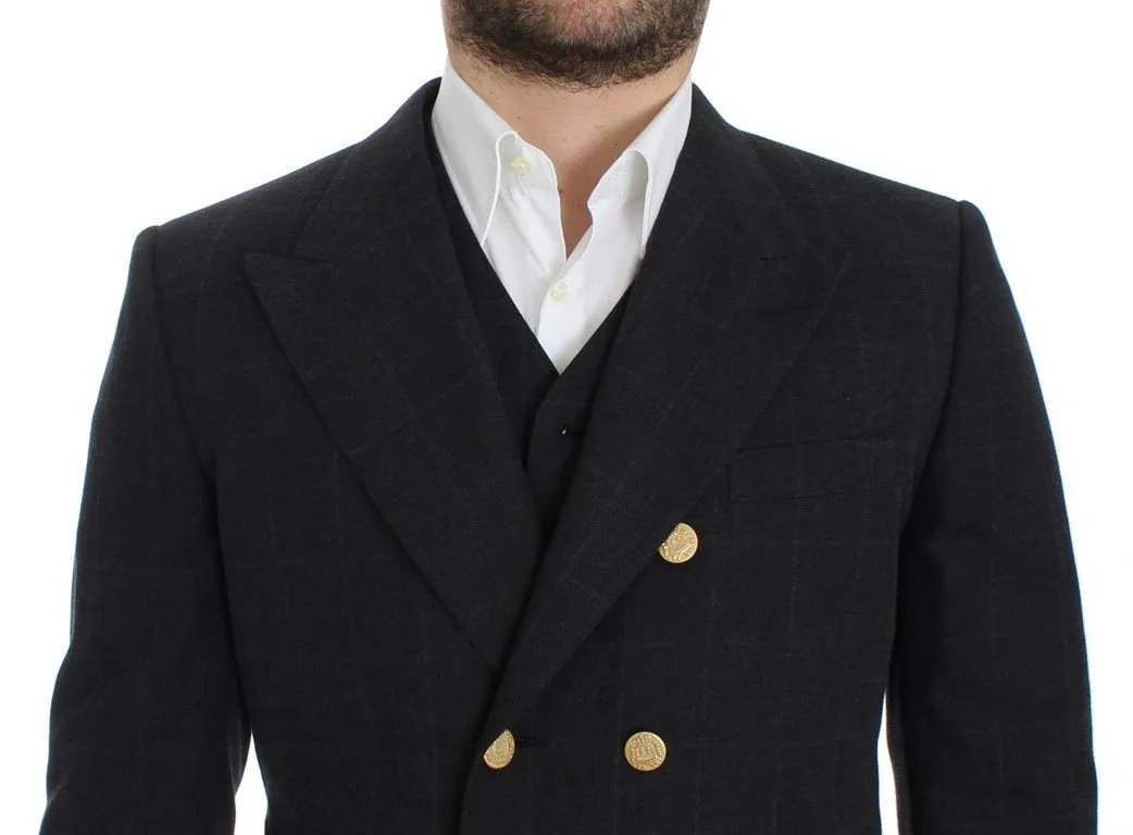 Gray cotton slim fit blazer
