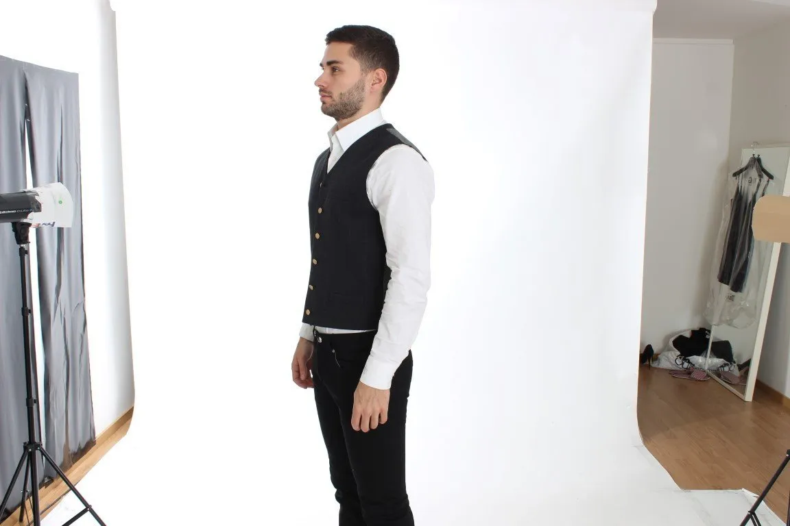 Gray cotton slim fit blazer