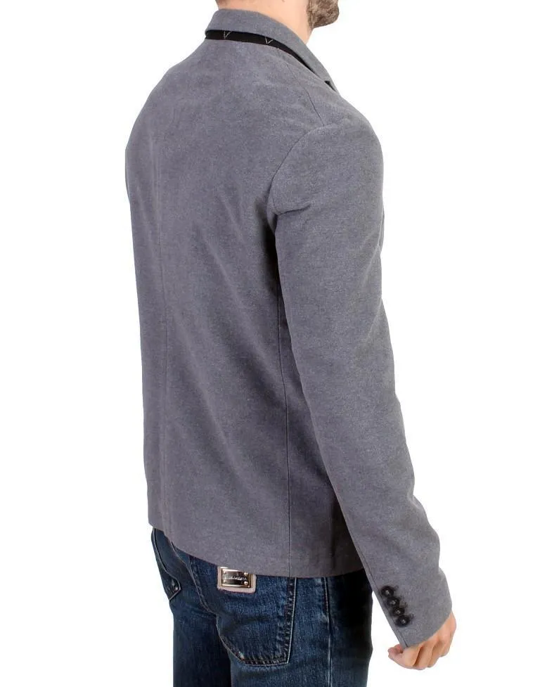 Gray jacket cotton blazer