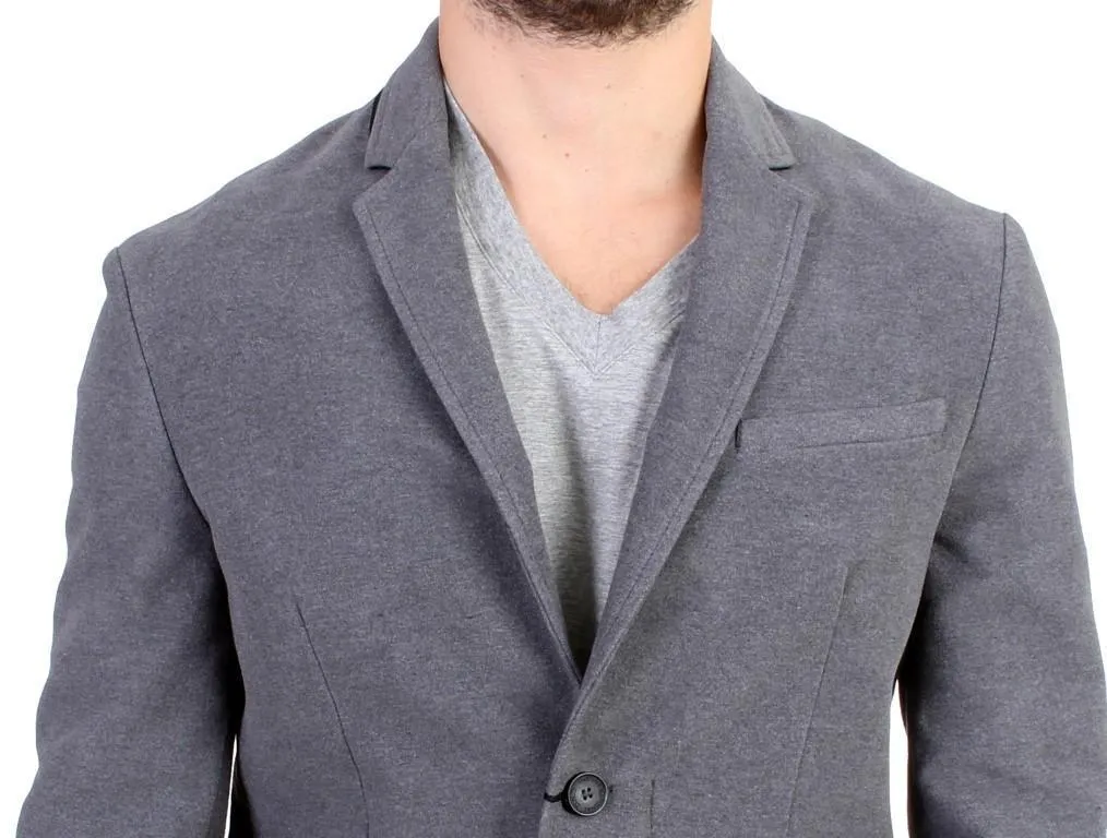 Gray jacket cotton blazer