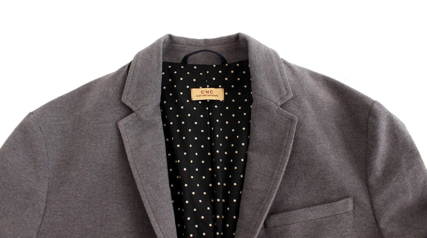 Gray jacket cotton blazer