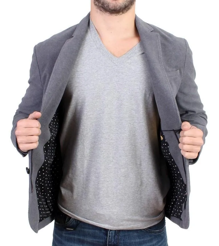 Gray jacket cotton blazer