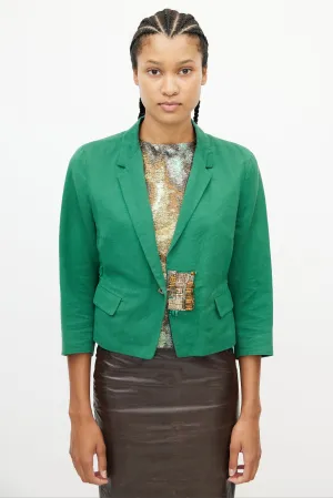 Green & Multicolour Beaded Blazer