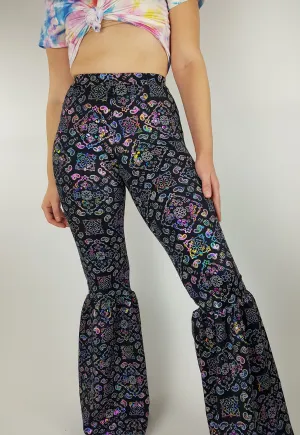 Groovy Babe Rainbow Paisley Ruffle Bell Bottoms (Pre-order)
