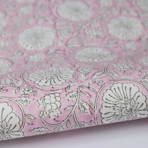 Hand Printed Mughal Garden - Rose Pink Gift Wrap