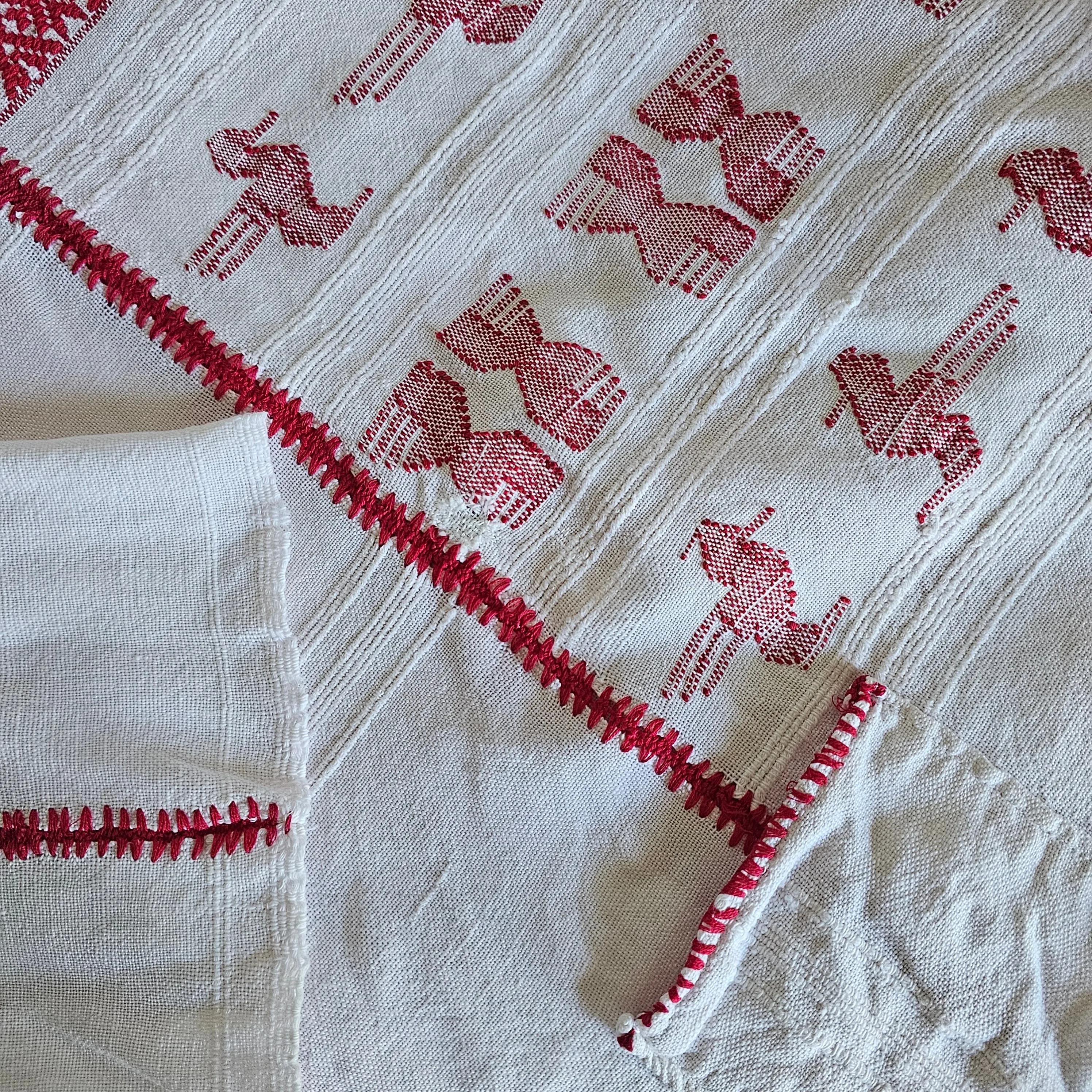 Handwoven cotton embroidered tunic Traditional Artisan made. S/M