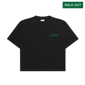 HANDWRITTEN EMBROIDERED T-SHIRT WASHED BLACK