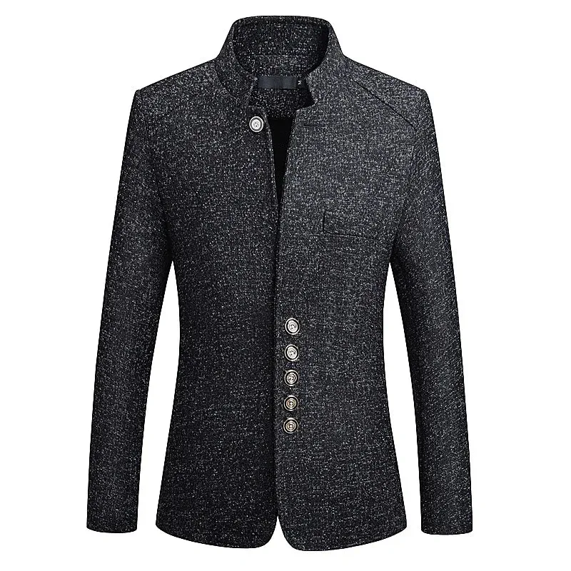 HCXY  Blazer Men 2021 spring New Chinese style  Business Casual Stand Collar Male Blazer Slim Fit Mens Blazer Jacket  Size M-5XL