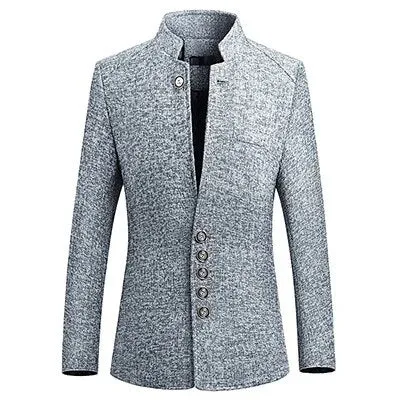 HCXY  Blazer Men 2021 spring New Chinese style  Business Casual Stand Collar Male Blazer Slim Fit Mens Blazer Jacket  Size M-5XL