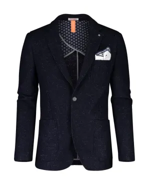 Heather Wool Look Blazer Navy