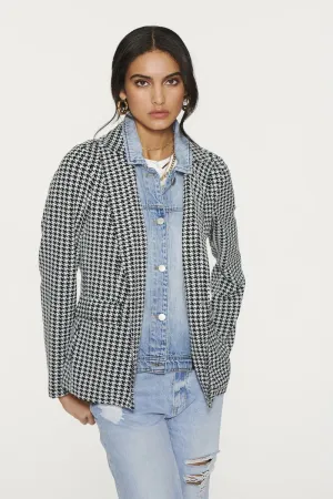 Helen Houndstooth Blazer with Removal Denim Insert