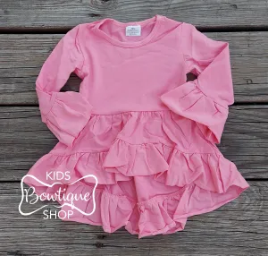High Low Bubble Gum Pink Cotton Tunic