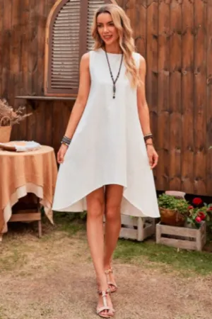 High Low Tunic Dress White